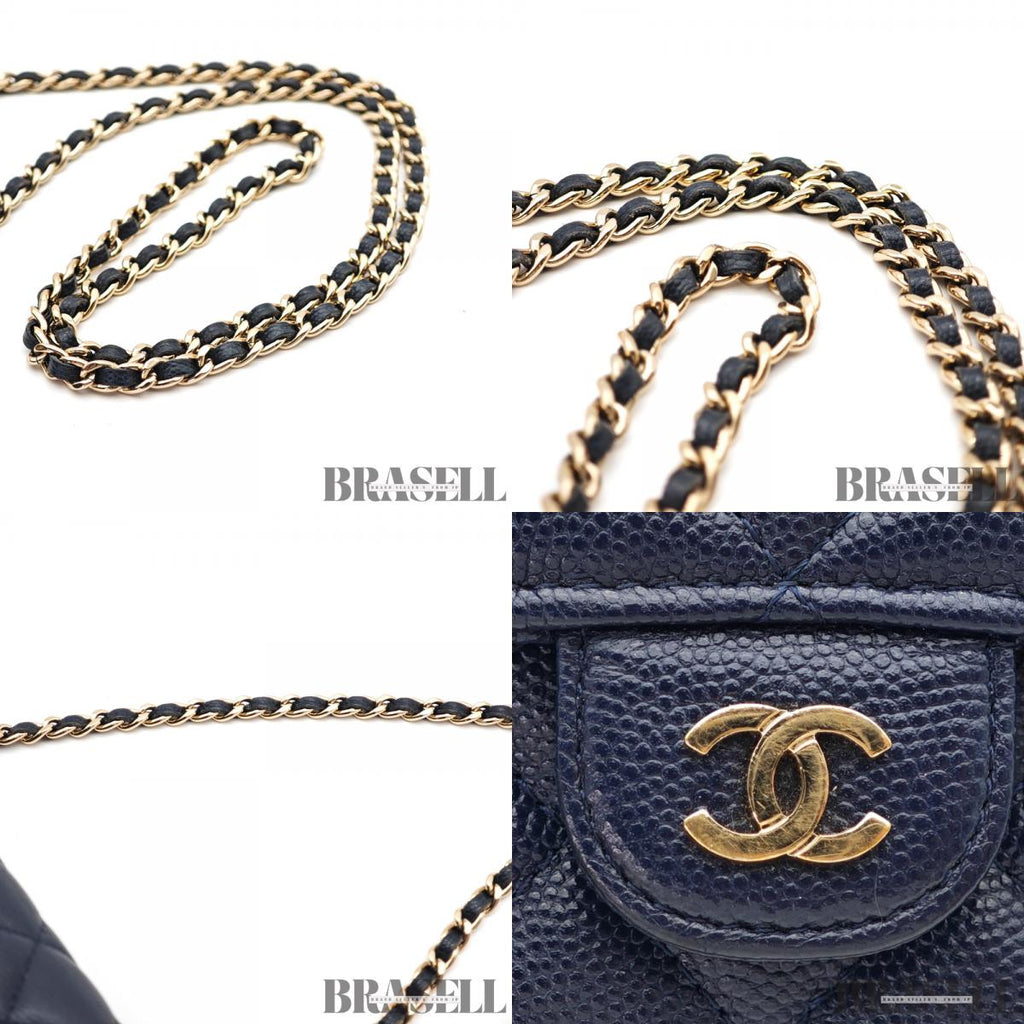 CHANEL Mini Matelasse Caviar Leather Chain Shoulder Bag