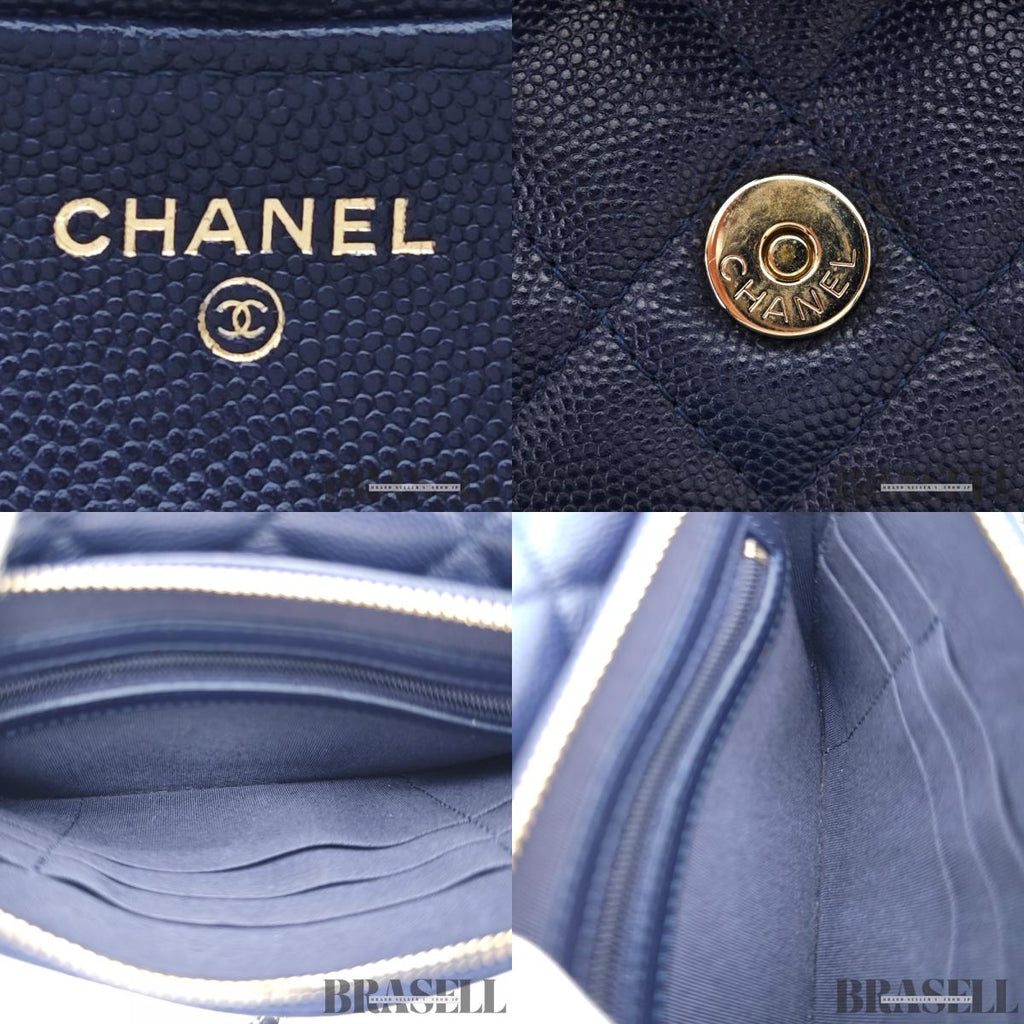 CHANEL Mini Matelasse Caviar Leather Chain Shoulder Bag