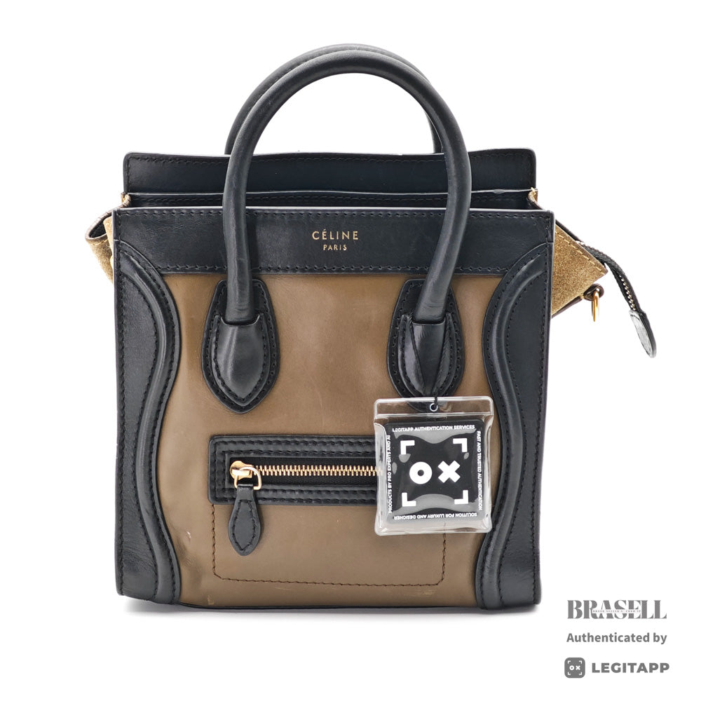 CELINE Luggage Nano Shopper Leather Handbag Shoulder Bag【ImportFeeFREE】