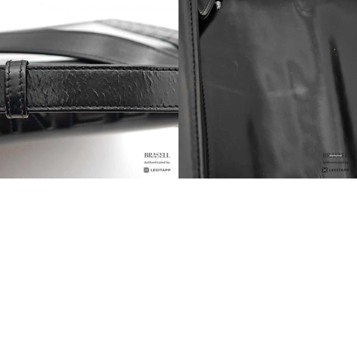CHANEL Boy CHANEL Patent Leather Black Chain Shoulder Bag 【ImportFeeFREE】