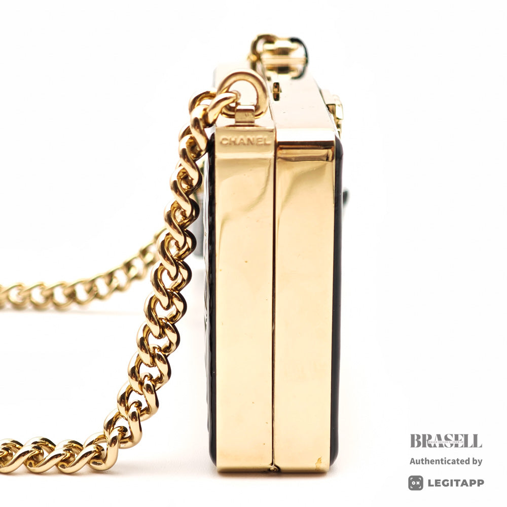 CHANEL Boy Chanel Minaudiere Patent Leather Black Shoulder Bag【ImportFeeFREE】