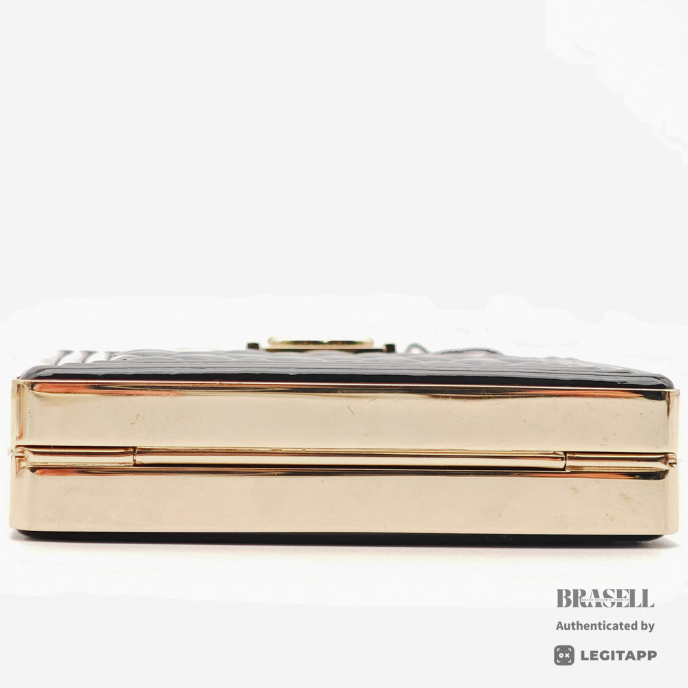 CHANEL Boy Chanel Minaudiere Patent Leather Black Shoulder Bag【ImportFeeFREE】