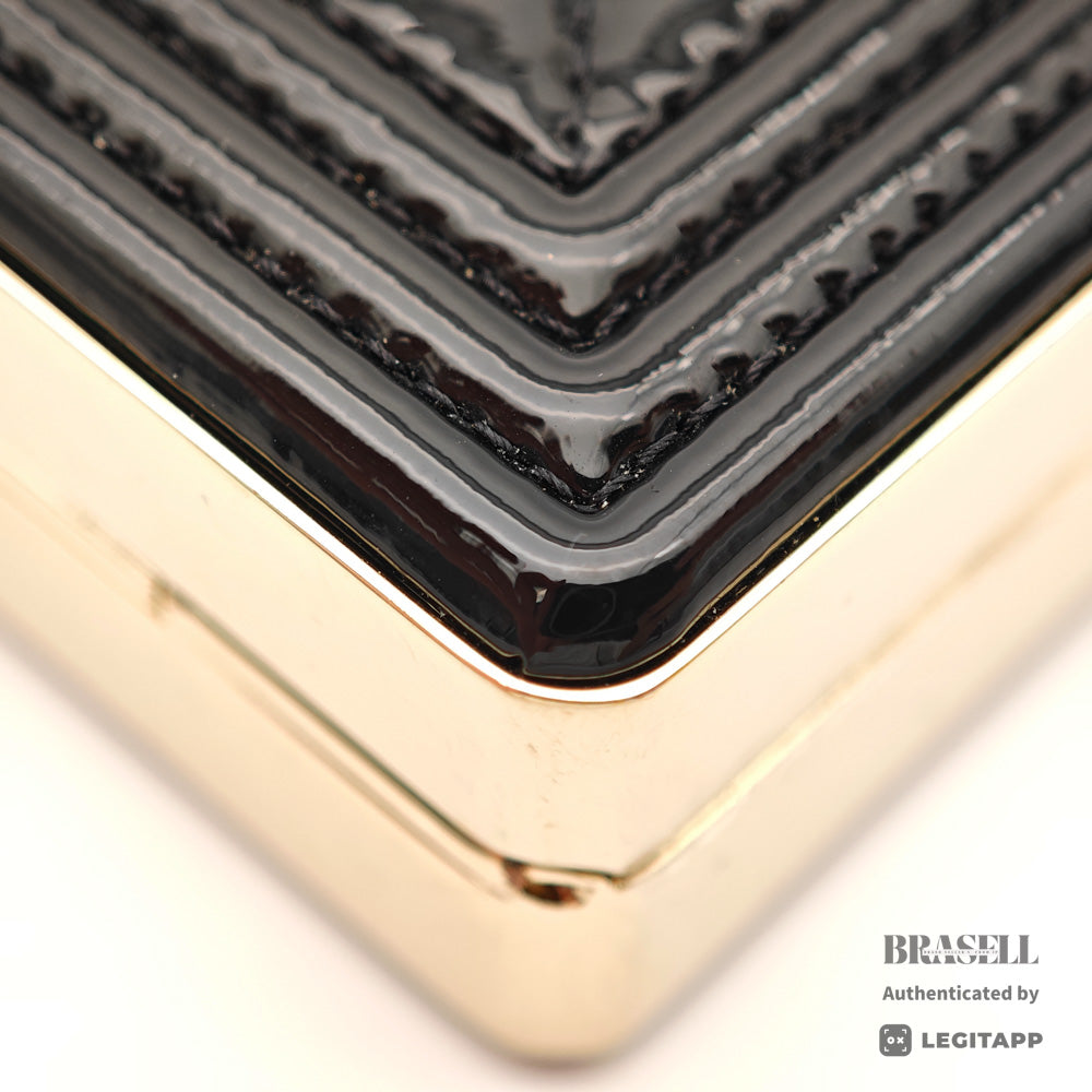 CHANEL Boy Chanel Minaudiere Patent Leather Black Shoulder Bag【ImportFeeFREE】