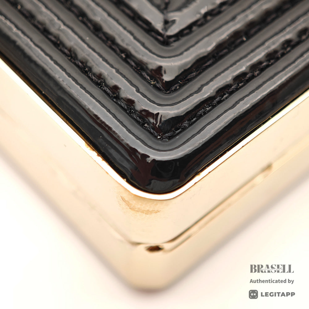 CHANEL Boy Chanel Minaudiere Patent Leather Black Shoulder Bag【ImportFeeFREE】