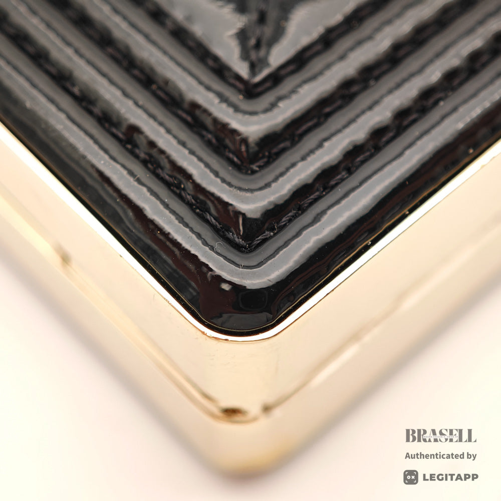 CHANEL Boy Chanel Minaudiere Patent Leather Black Shoulder Bag【ImportFeeFREE】