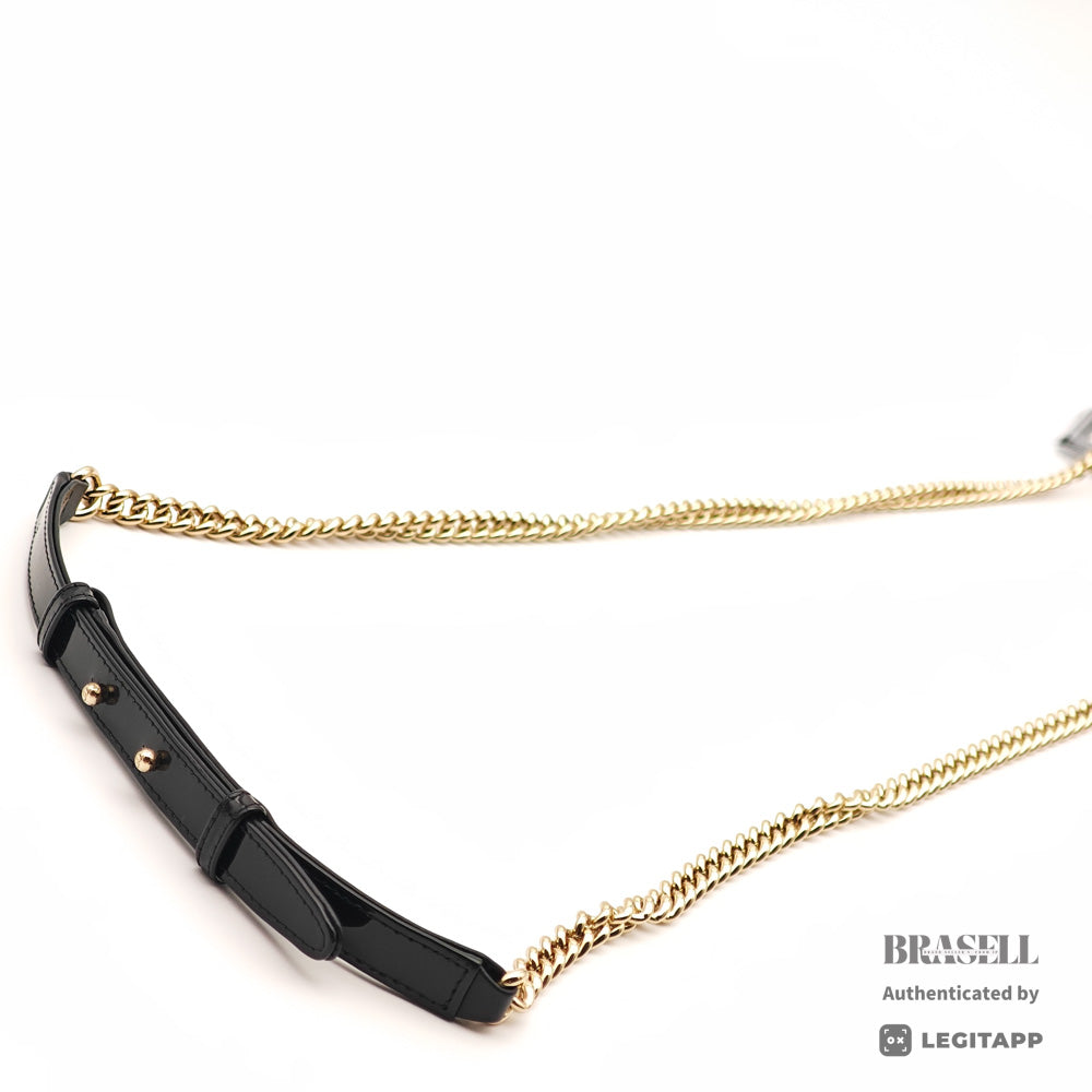 CHANEL Boy Chanel Minaudiere Patent Leather Black Shoulder Bag【ImportFeeFREE】