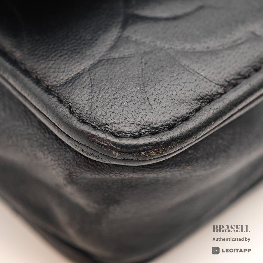CHANEL Camellia Lambskin Black Chain Wallet Shoulder Bag 【ImportFeeFREE】