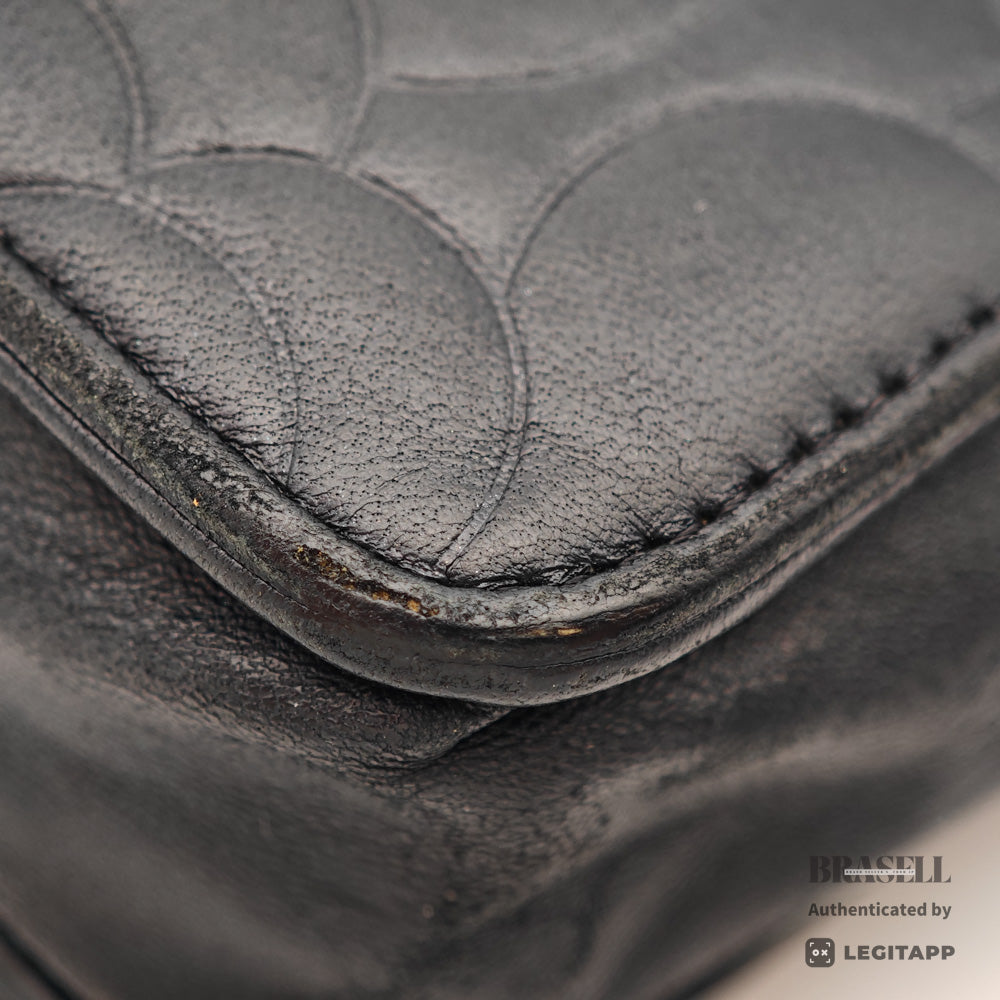 CHANEL Camellia Lambskin Black Chain Wallet Shoulder Bag 【ImportFeeFREE】