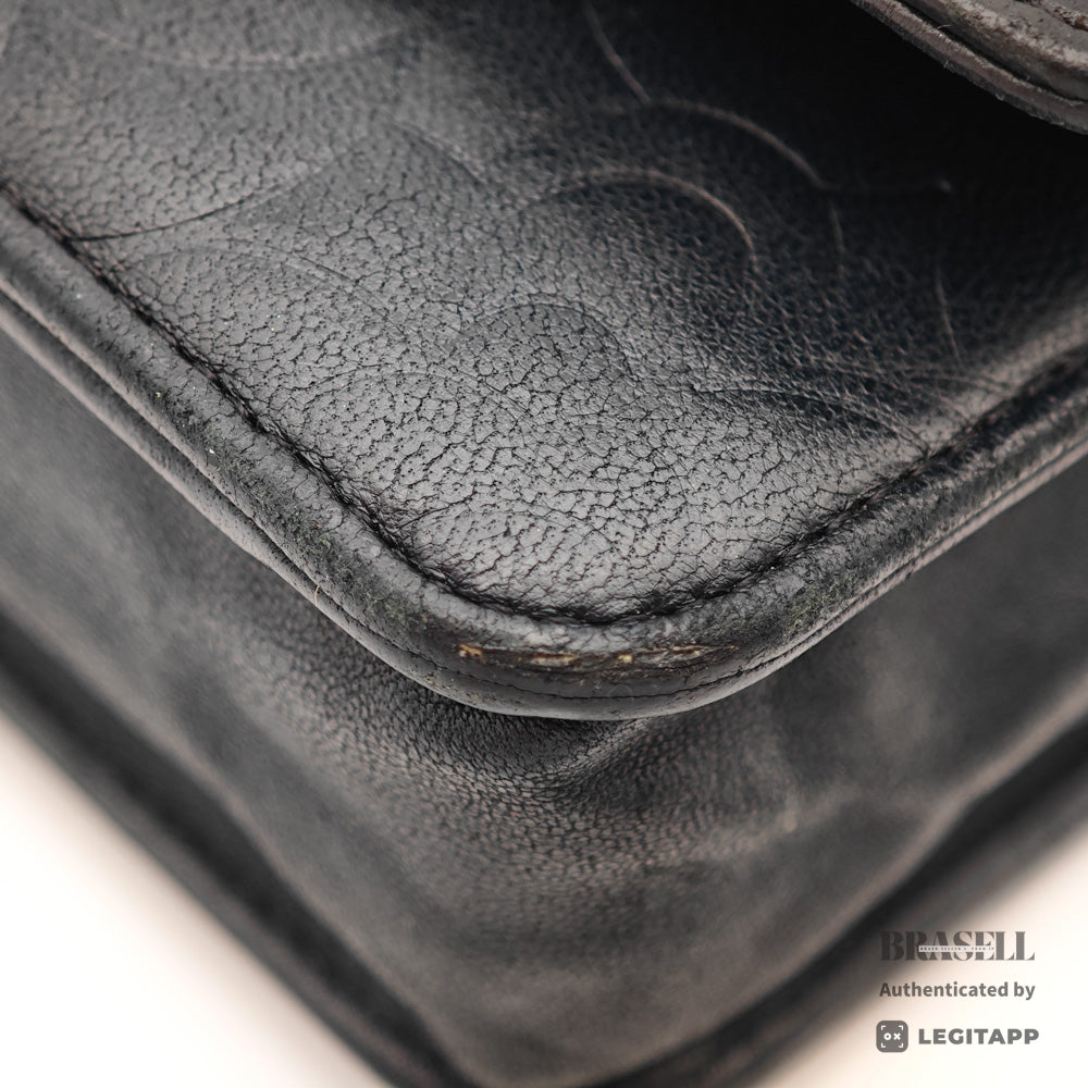 CHANEL Camellia Lambskin Black Chain Wallet Shoulder Bag 【ImportFeeFREE】