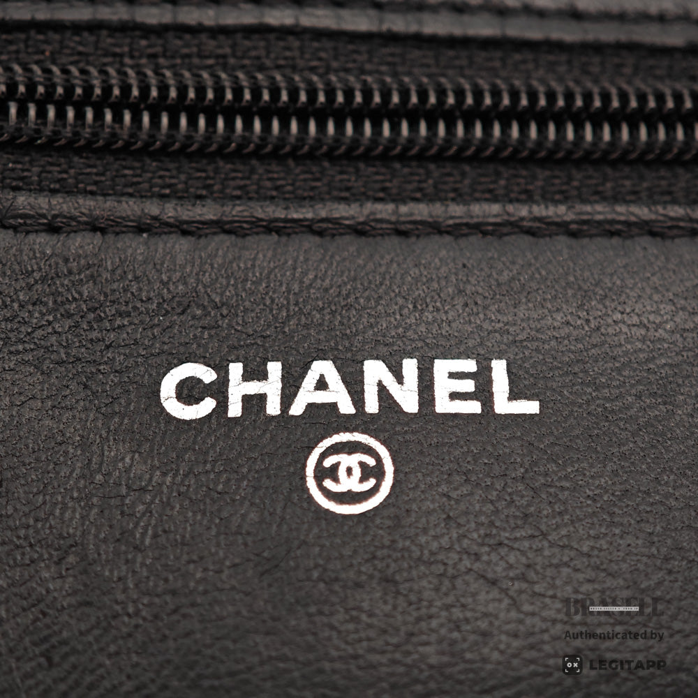 CHANEL Camellia Lambskin Black Chain Wallet Shoulder Bag 【ImportFeeFREE】