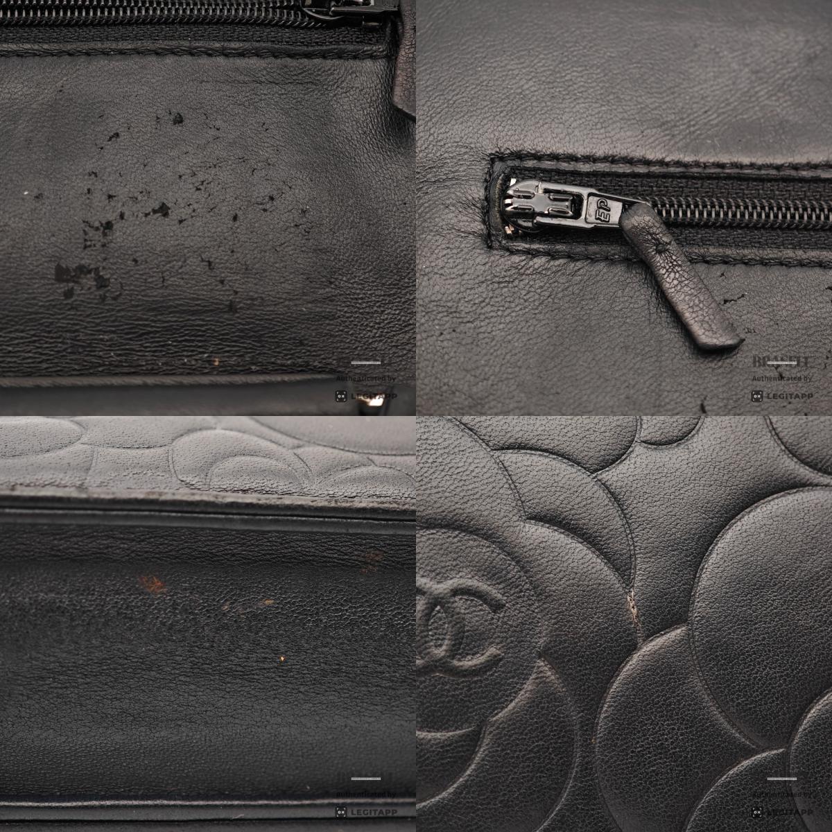 CHANEL Camellia Lambskin Black Chain Wallet Shoulder Bag 【ImportFeeFREE】