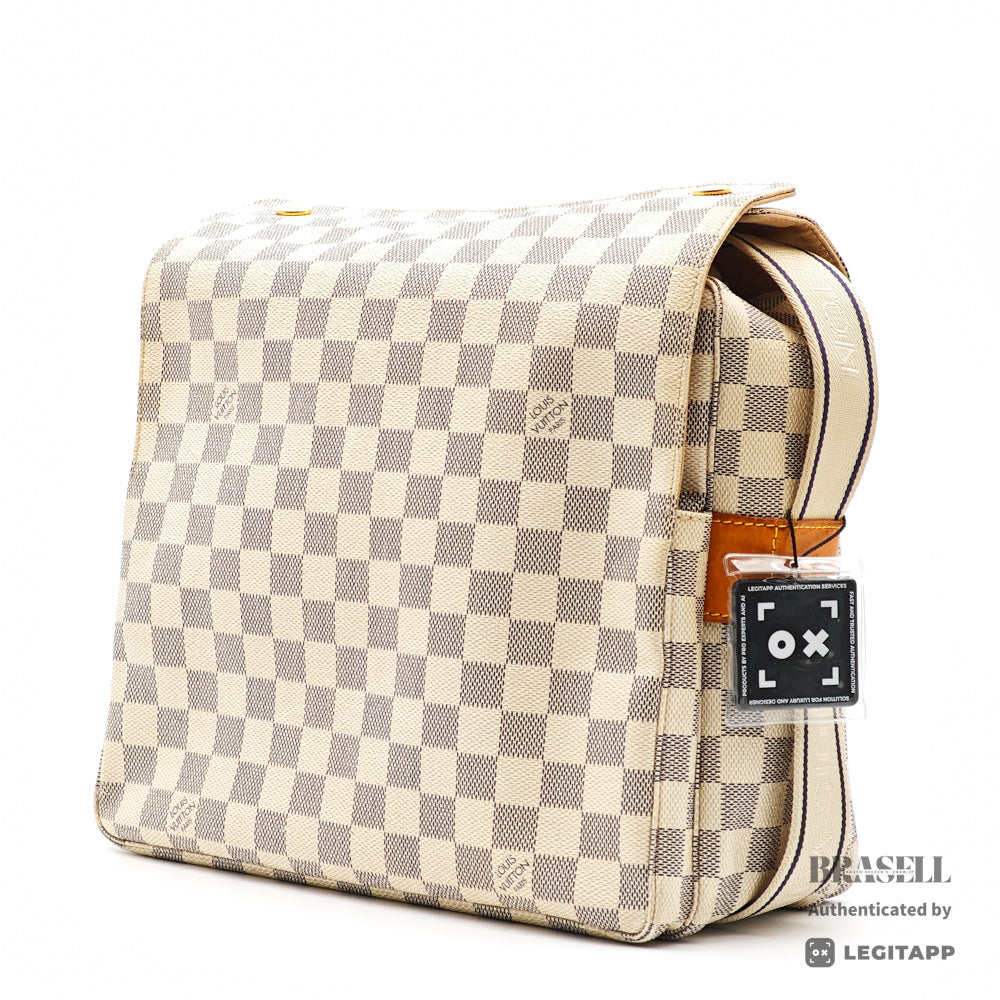 LOUIS VUITTON Naviglio Damier Azur Canvas N51189 Shoulder Bag 【ImportFeeFREE】