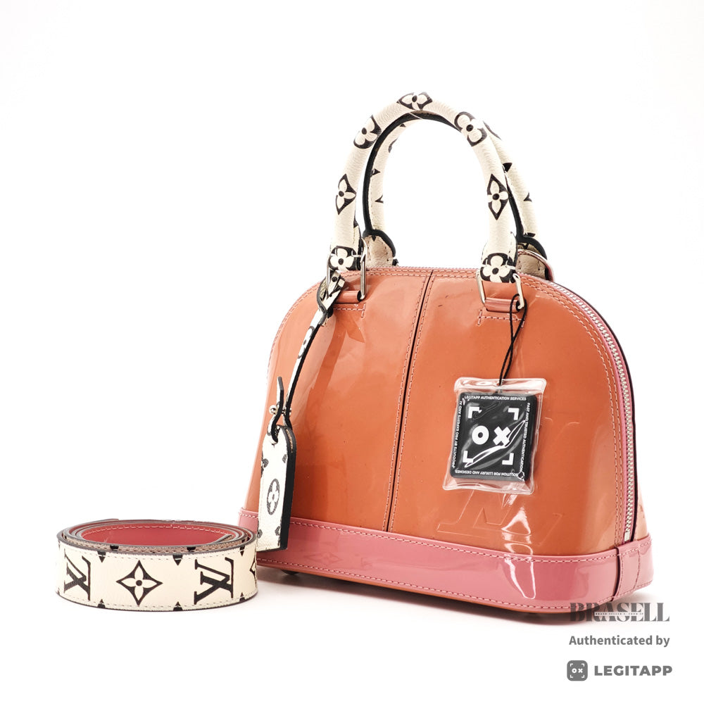 LOUIS VUITTON Alma BB Monogram Vernis Pink Hand Bag M54704 【ImportFeeFREE】