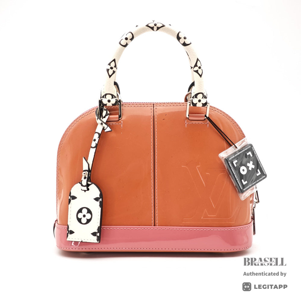 LOUIS VUITTON Alma BB Monogram Vernis Pink Hand Bag M54704 【ImportFeeFREE】