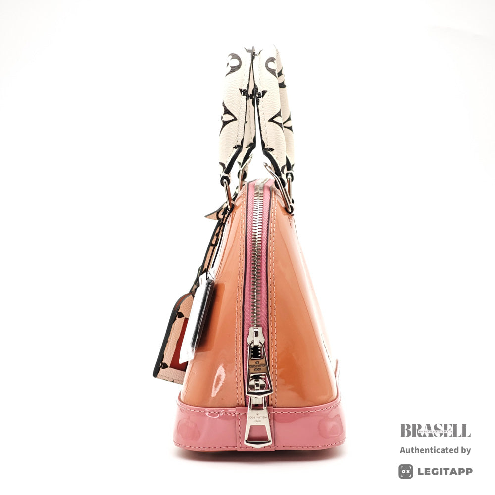 LOUIS VUITTON Alma BB Monogram Vernis Pink Hand Bag M54704 【ImportFeeFREE】