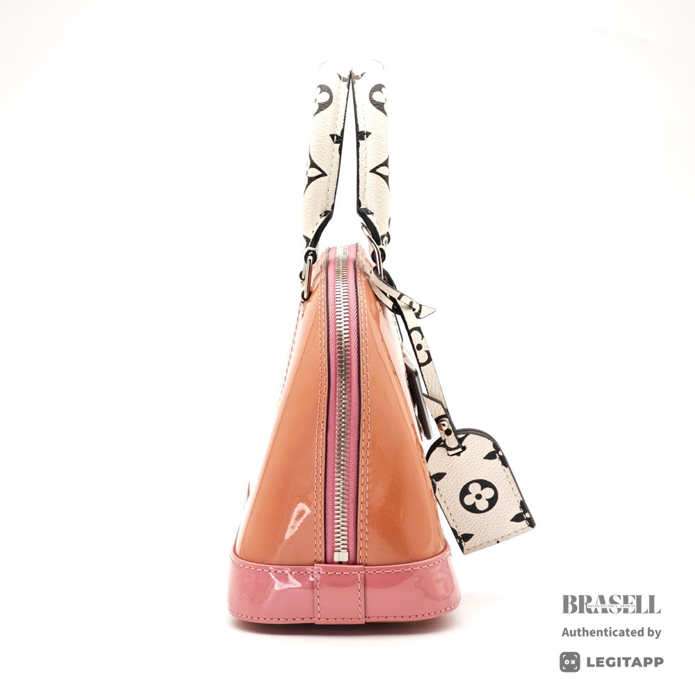 LOUIS VUITTON Alma BB Monogram Vernis Pink Hand Bag M54704 【ImportFeeFREE】