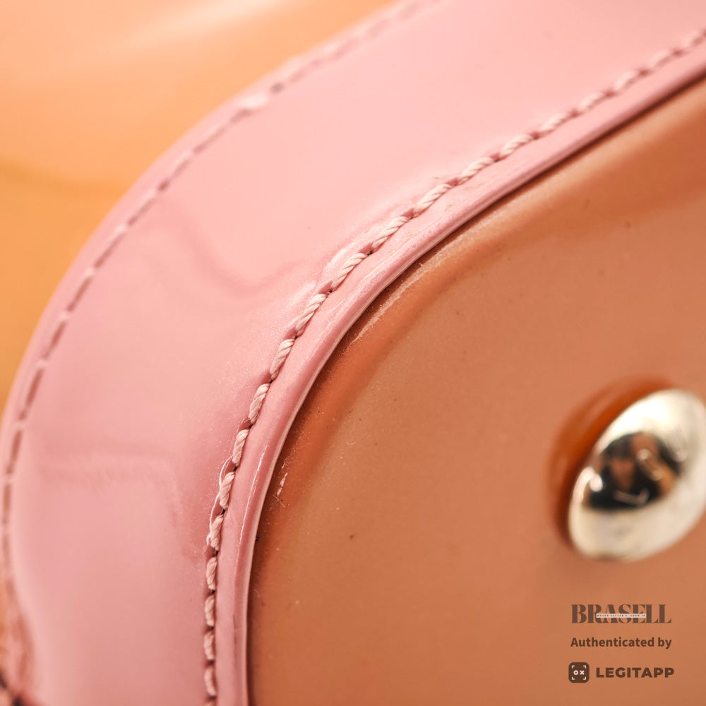 LOUIS VUITTON Alma BB Monogram Vernis Pink Hand Bag M54704 【ImportFeeFREE】