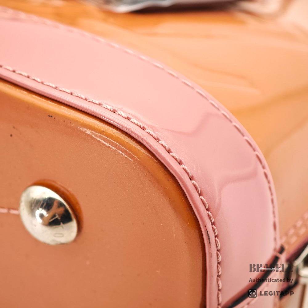 LOUIS VUITTON Alma BB Monogram Vernis Pink Hand Bag M54704 【ImportFeeFREE】