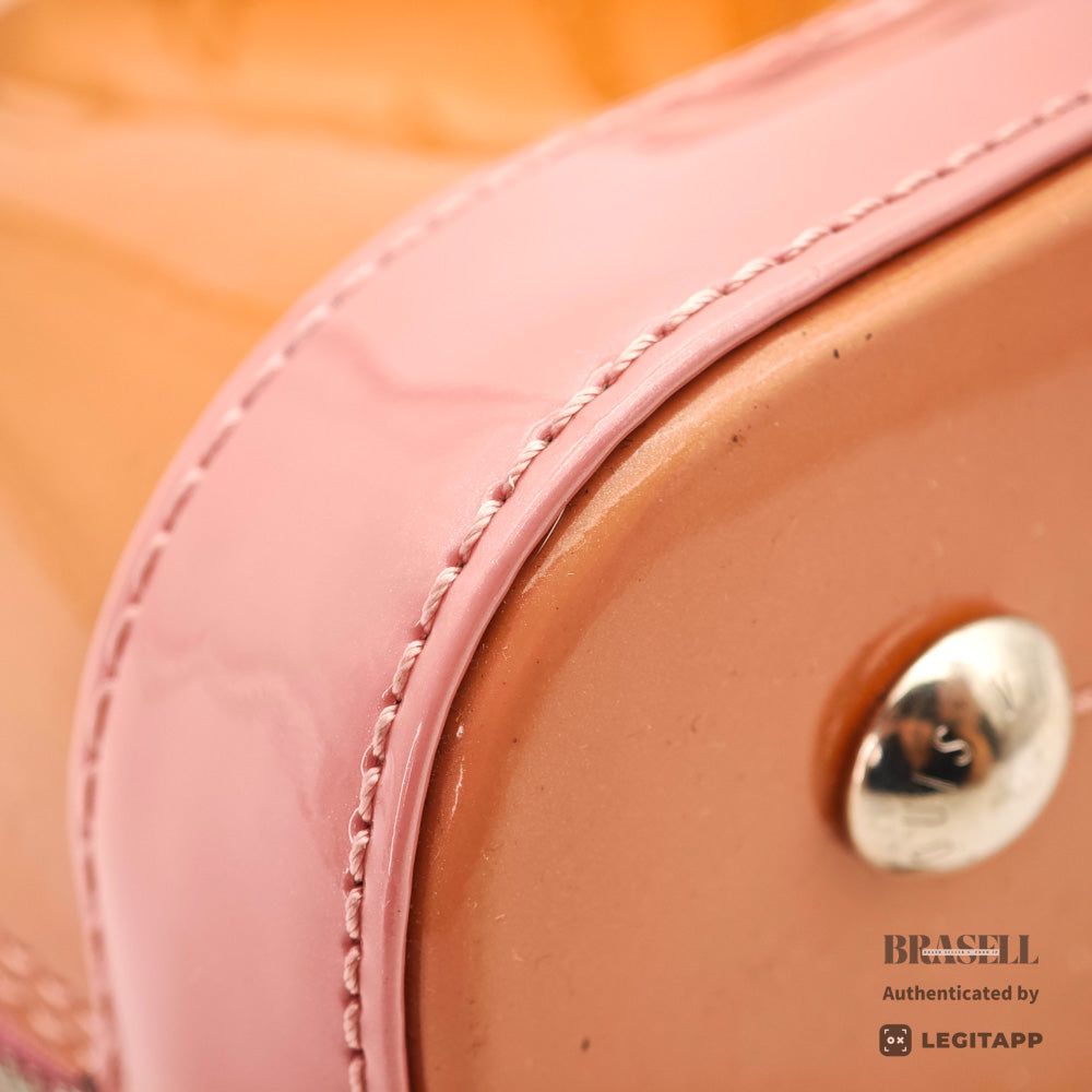 LOUIS VUITTON Alma BB Monogram Vernis Pink Hand Bag M54704 【ImportFeeFREE】