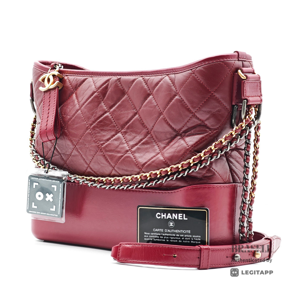CHANEL Gabrielle Leather Chain Shoulder Bag 【ImportFeeFREE】