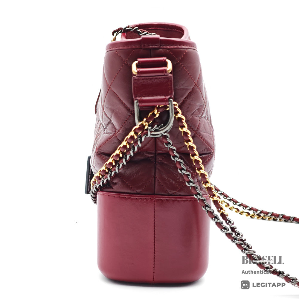 CHANEL Gabrielle Leather Chain Shoulder Bag 【ImportFeeFREE】