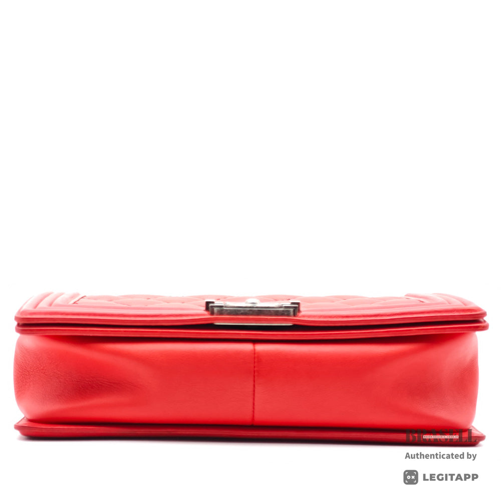 CHANEL Boy CHANEL Calfskin Red Chain Shoulder Bag 【ImportFeeFREE】