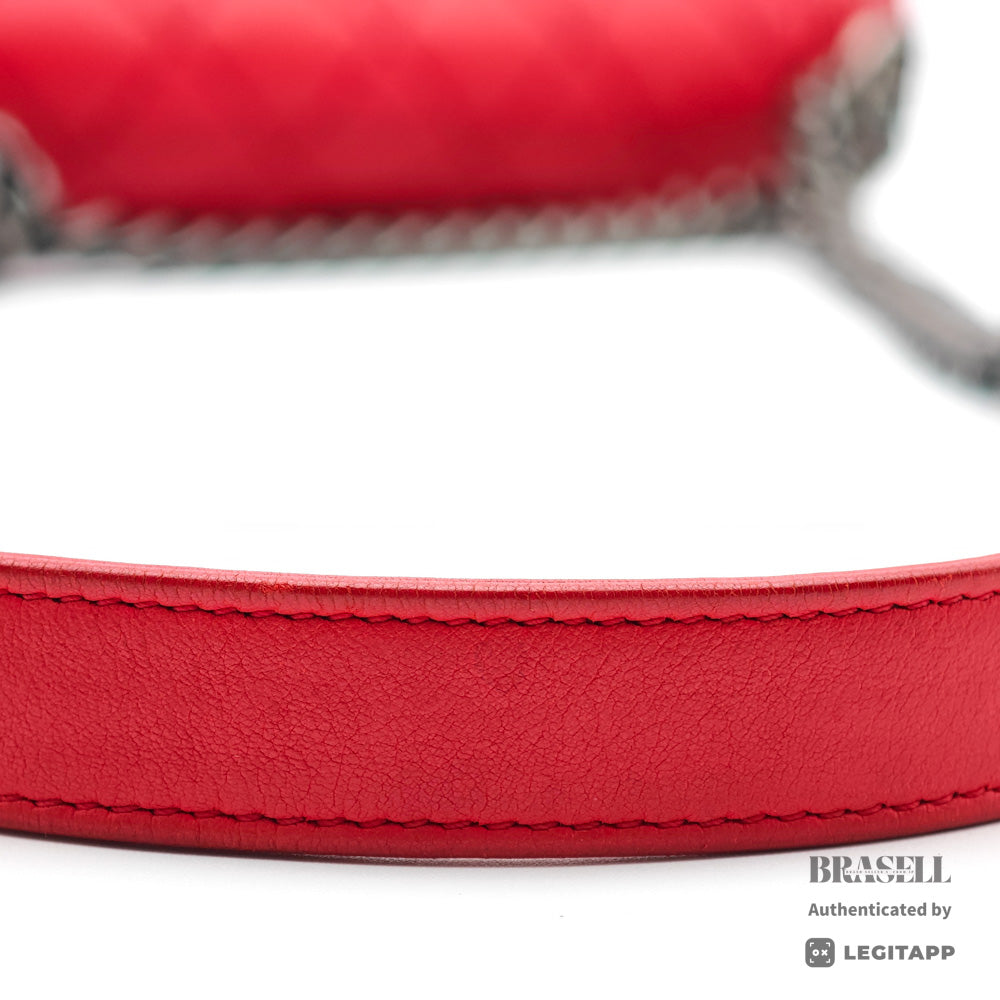 CHANEL Boy CHANEL Calfskin Red Chain Shoulder Bag 【ImportFeeFREE】
