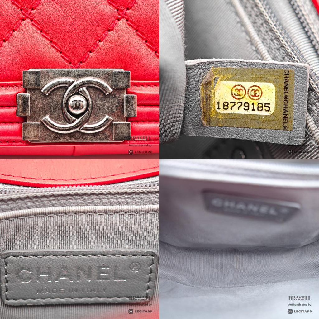 CHANEL Boy CHANEL Calfskin Red Chain Shoulder Bag 【ImportFeeFREE】