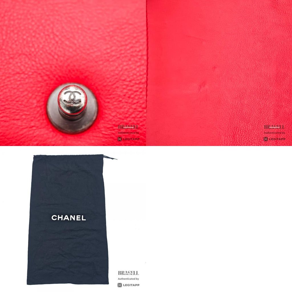 CHANEL Boy CHANEL Calfskin Red Chain Shoulder Bag 【ImportFeeFREE】