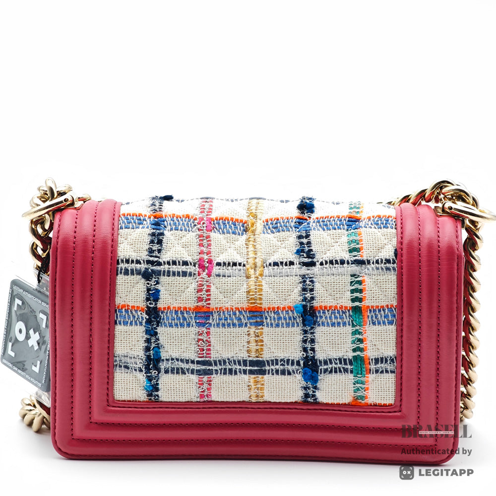 CHANEL Boy Chanel 20 Tweed Pink Chain Shoulder Bag 【ImportFeeFREE】