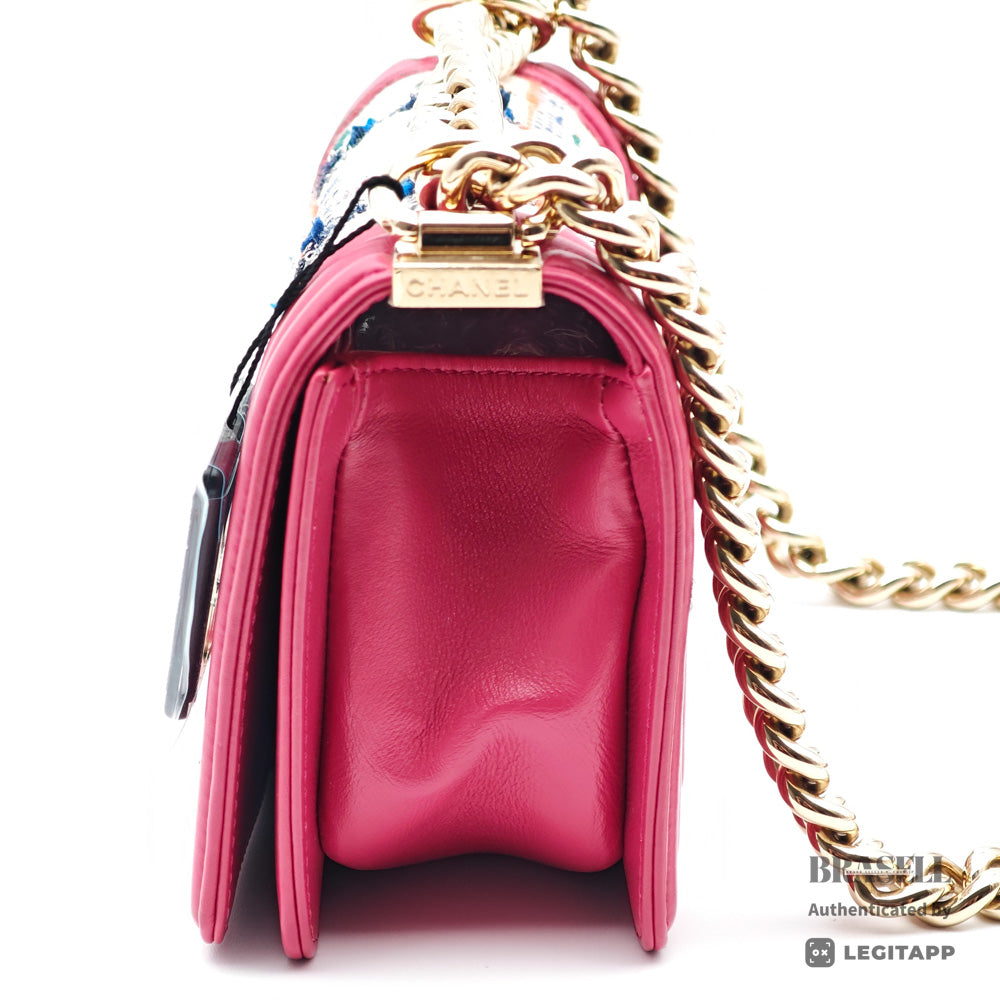 CHANEL Boy Chanel 20 Tweed Pink Chain Shoulder Bag 【ImportFeeFREE】