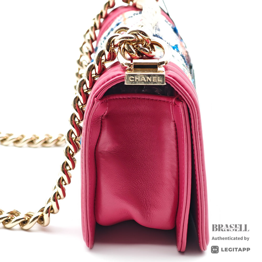 CHANEL Boy Chanel 20 Tweed Pink Chain Shoulder Bag 【ImportFeeFREE】