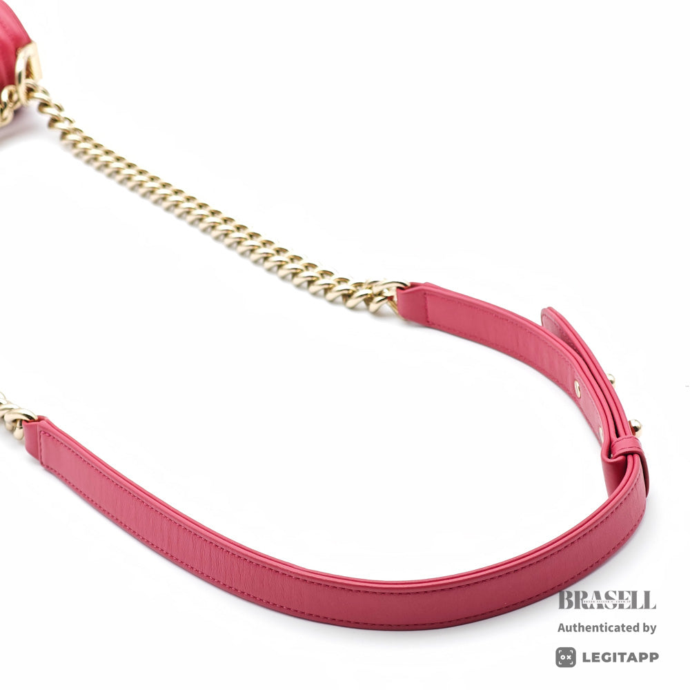 CHANEL Boy Chanel 20 Tweed Pink Chain Shoulder Bag 【ImportFeeFREE】