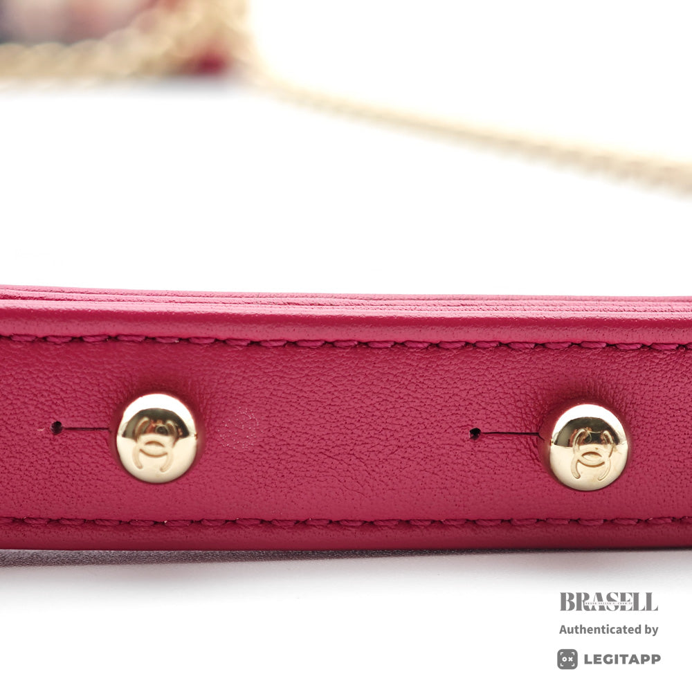 CHANEL Boy Chanel 20 Tweed Pink Chain Shoulder Bag 【ImportFeeFREE】