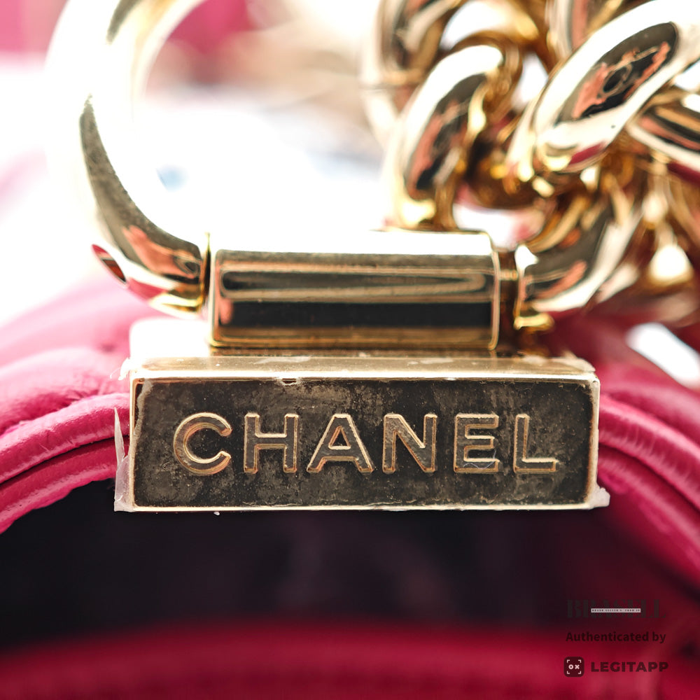 CHANEL Boy Chanel 20 Tweed Pink Chain Shoulder Bag 【ImportFeeFREE】