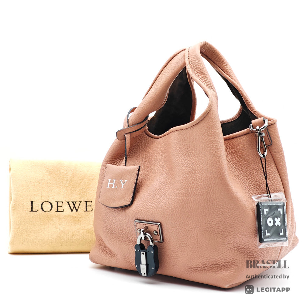 LOEWE Calibre PM Leather Pink Hand Bag Silver Hardware 【ImportFeeFREE】