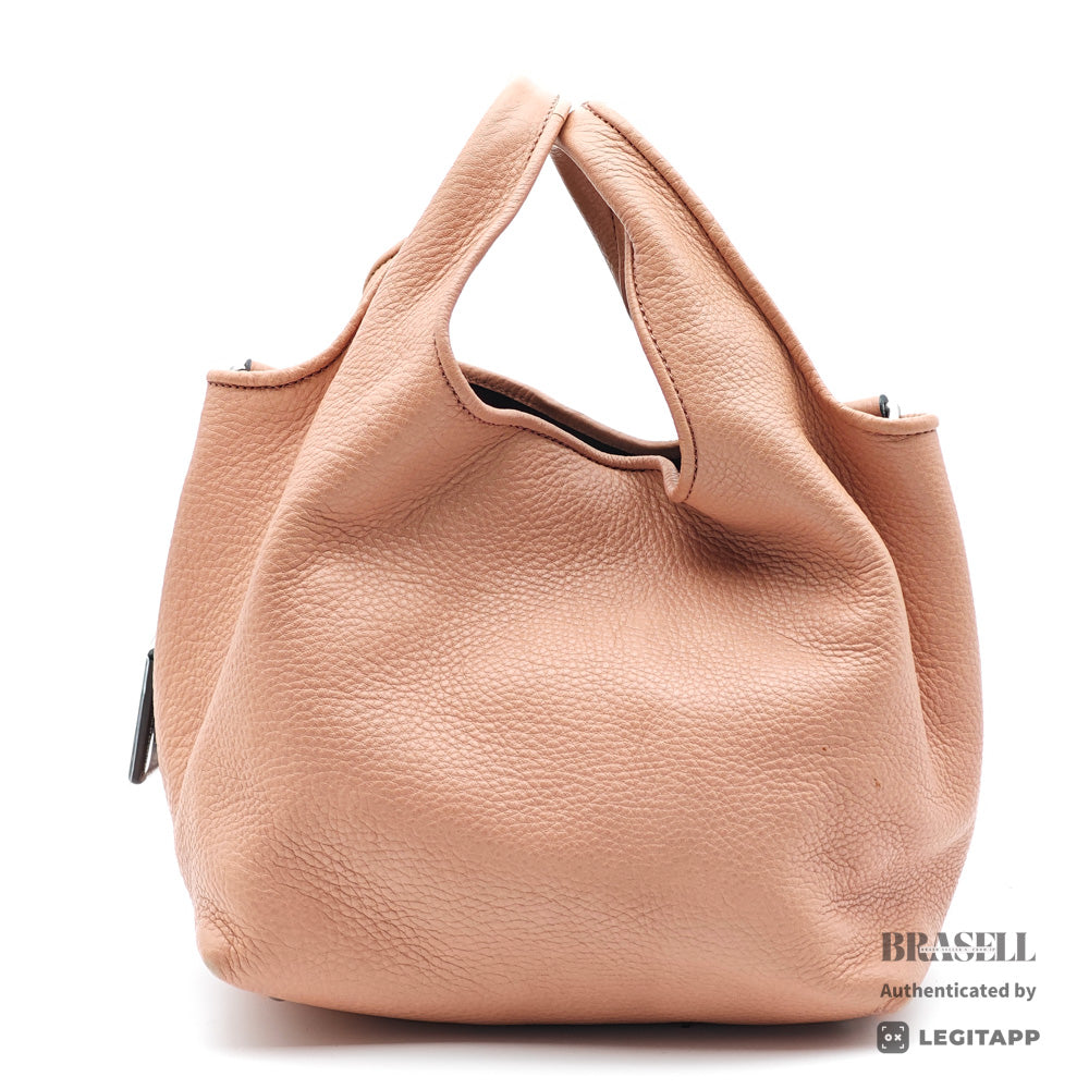 LOEWE Calibre PM Leather Pink Hand Bag Silver Hardware 【ImportFeeFREE】