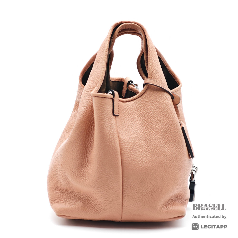 LOEWE Calibre PM Leather Pink Hand Bag Silver Hardware 【ImportFeeFREE】