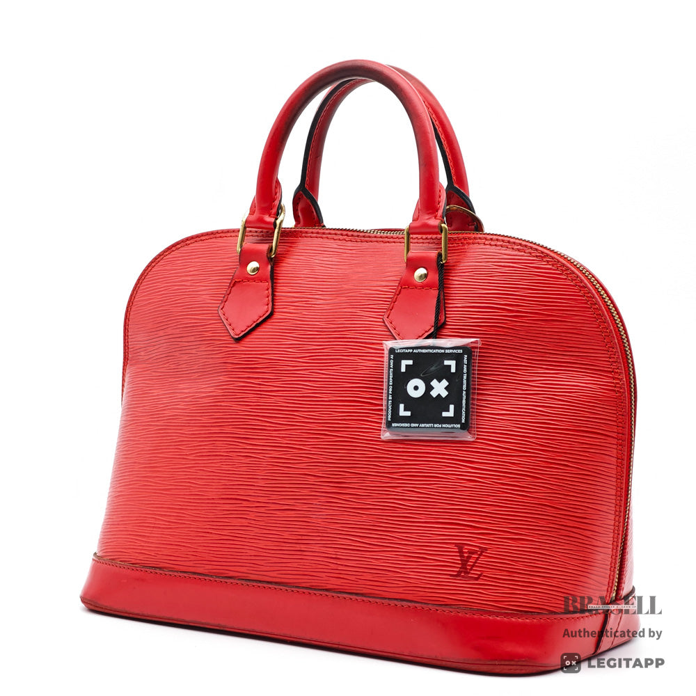 LOUIS VUITTON Alma PM Epi Leather Handbag Red【ImportFeeFREE】