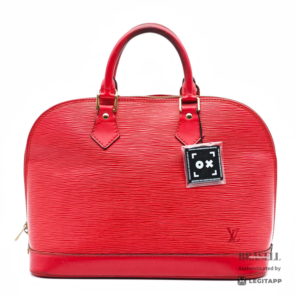 LOUIS VUITTON Alma PM Epi Leather Handbag Red【ImportFeeFREE】