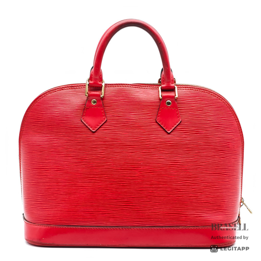 LOUIS VUITTON Alma PM Epi Leather Handbag Red【ImportFeeFREE】