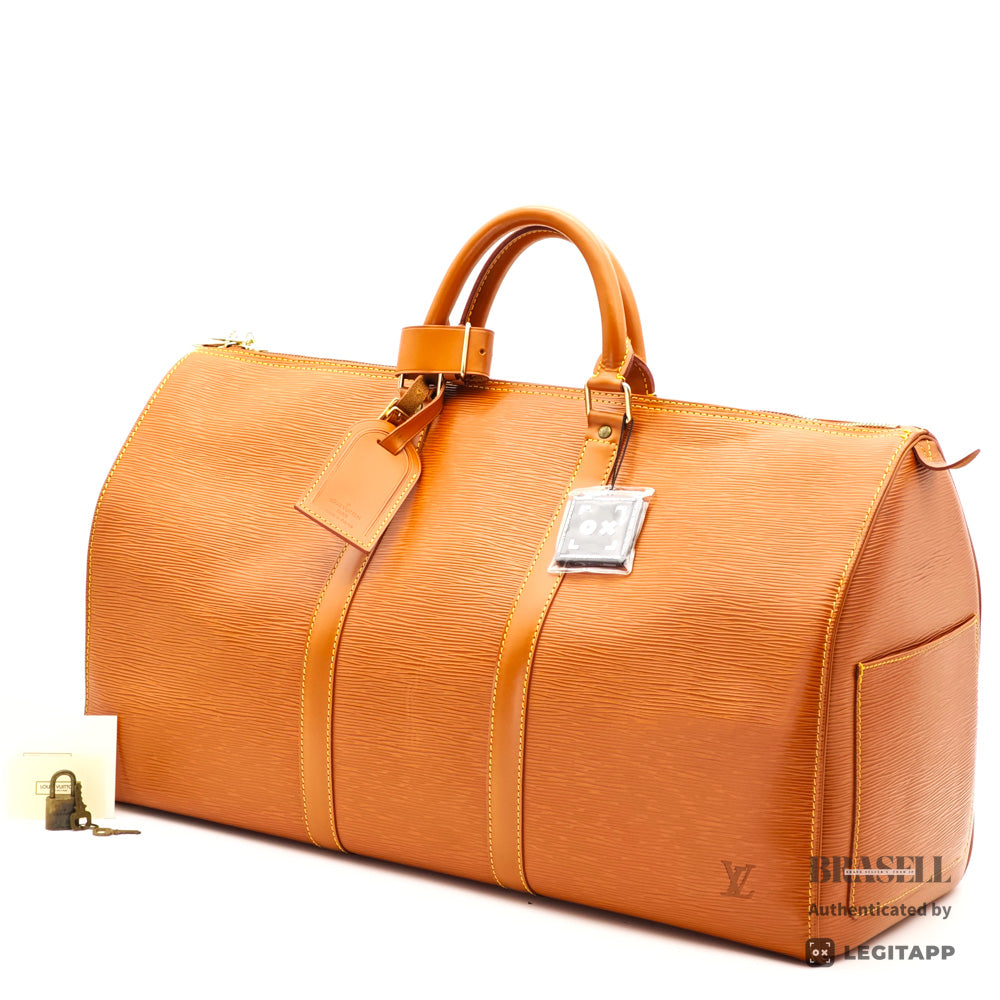 LOUIS VUITTON Keepall 50 Epi Leather Boston Travel Bag M42968 【ImportFeeFREE】