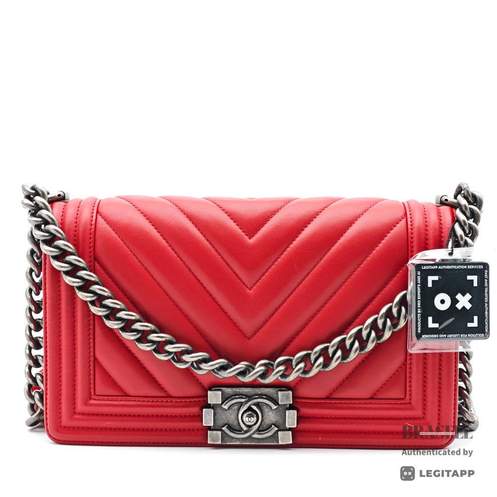 CHANEL Boy Small Chevron V Stitch Shoulder Bag 【ImportFeeFREE】