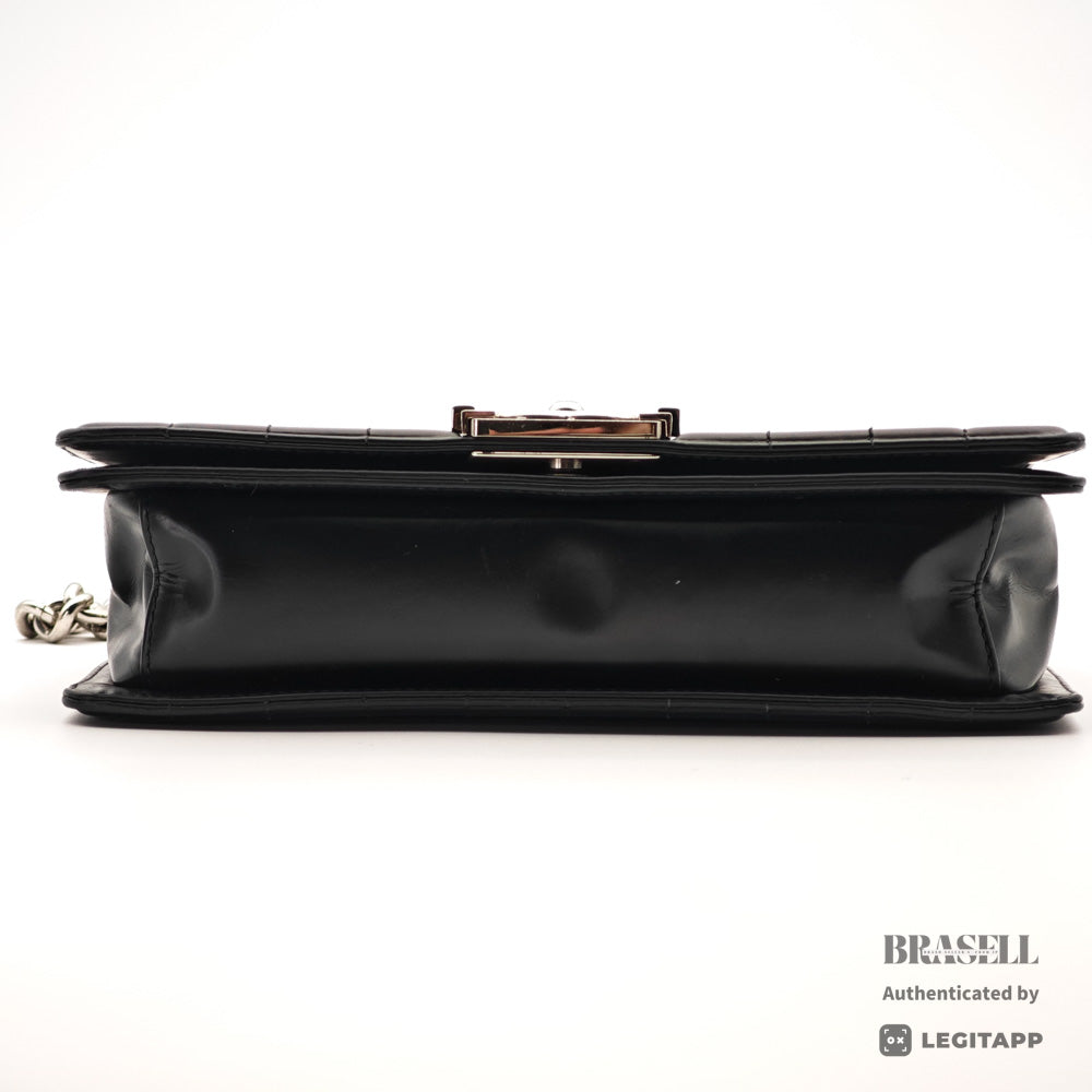CHANEL Boy CHANEL Leather Black Chain Shoulder Bag 【ImportFeeFREE】