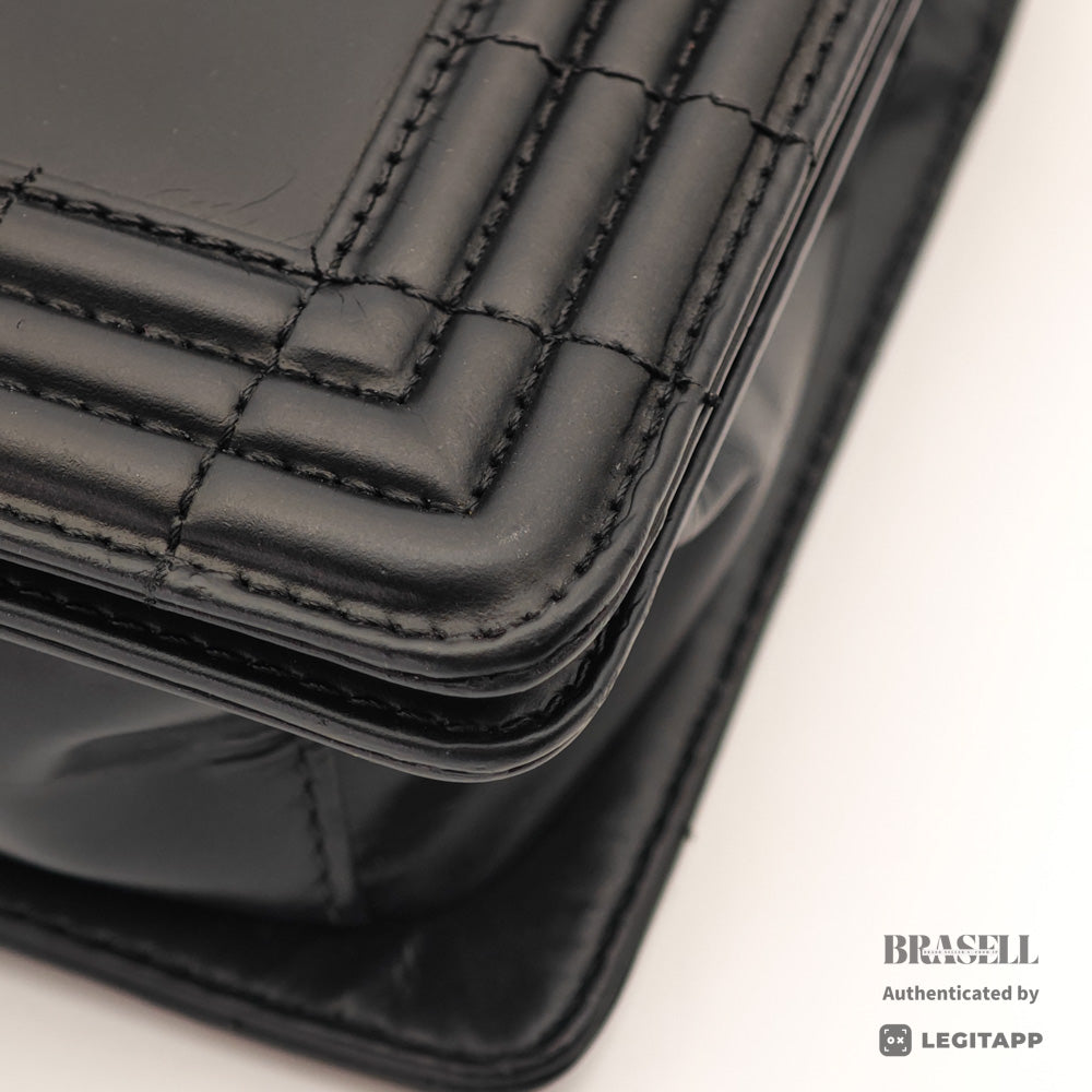 CHANEL Boy CHANEL Leather Black Chain Shoulder Bag 【ImportFeeFREE】