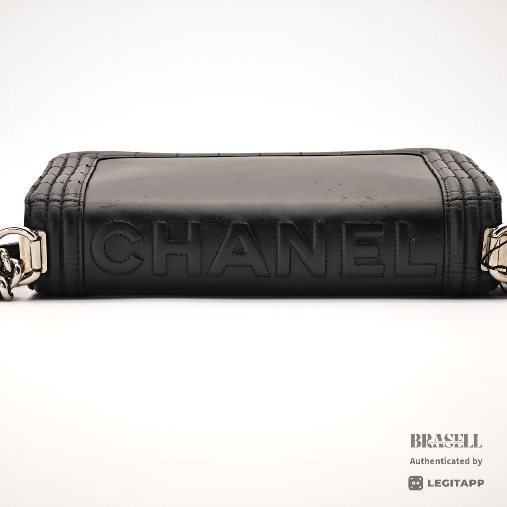CHANEL Boy CHANEL Leather Black Chain Shoulder Bag 【ImportFeeFREE】