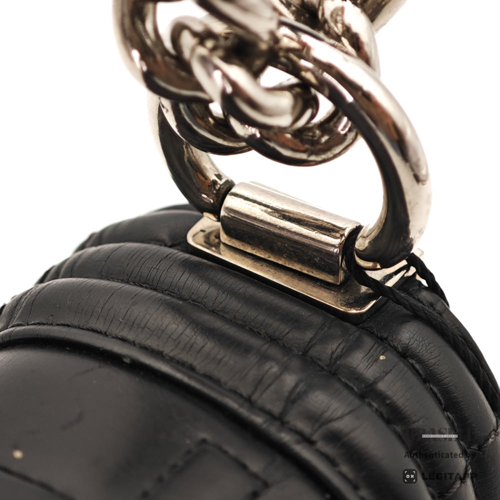 CHANEL Boy CHANEL Leather Black Chain Shoulder Bag 【ImportFeeFREE】