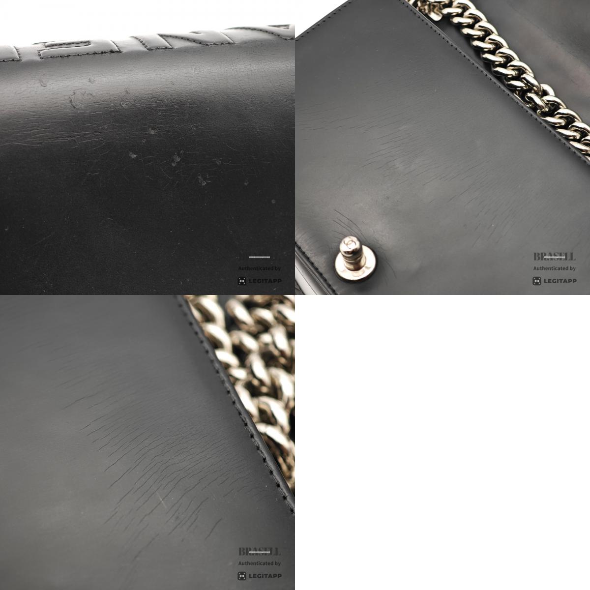 CHANEL Boy CHANEL Leather Black Chain Shoulder Bag 【ImportFeeFREE】