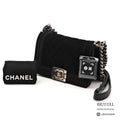 CHANEL Boy CHANEL Velvet Black Chain Shoulder Bag 【ImportFeeFREE】