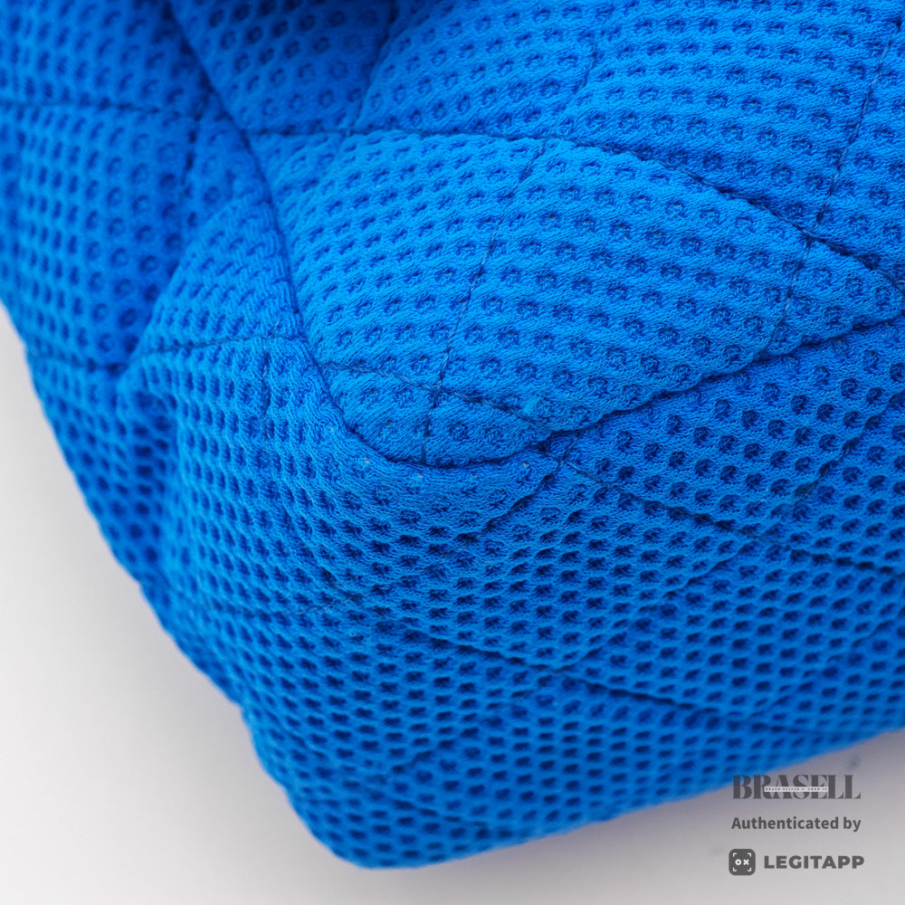 CHANEL Matelasse Jersey Blue Chain Shoulder Bag 【ImportFeeFREE】
